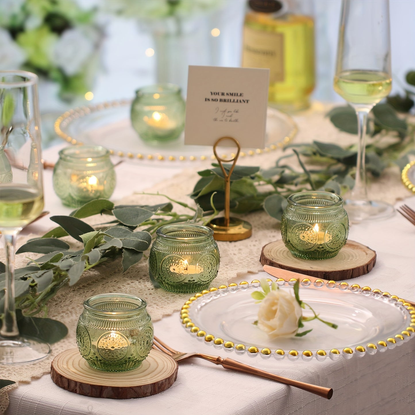Glass Tea Light Candle Holders, Polished Finish, Flower Theme, Tabletop Mount, Versatile for Wedding, Shower, Party Decoration, Ideal for Christmas, Halloween, Easter, Thanksgiving, Valentine'S Day