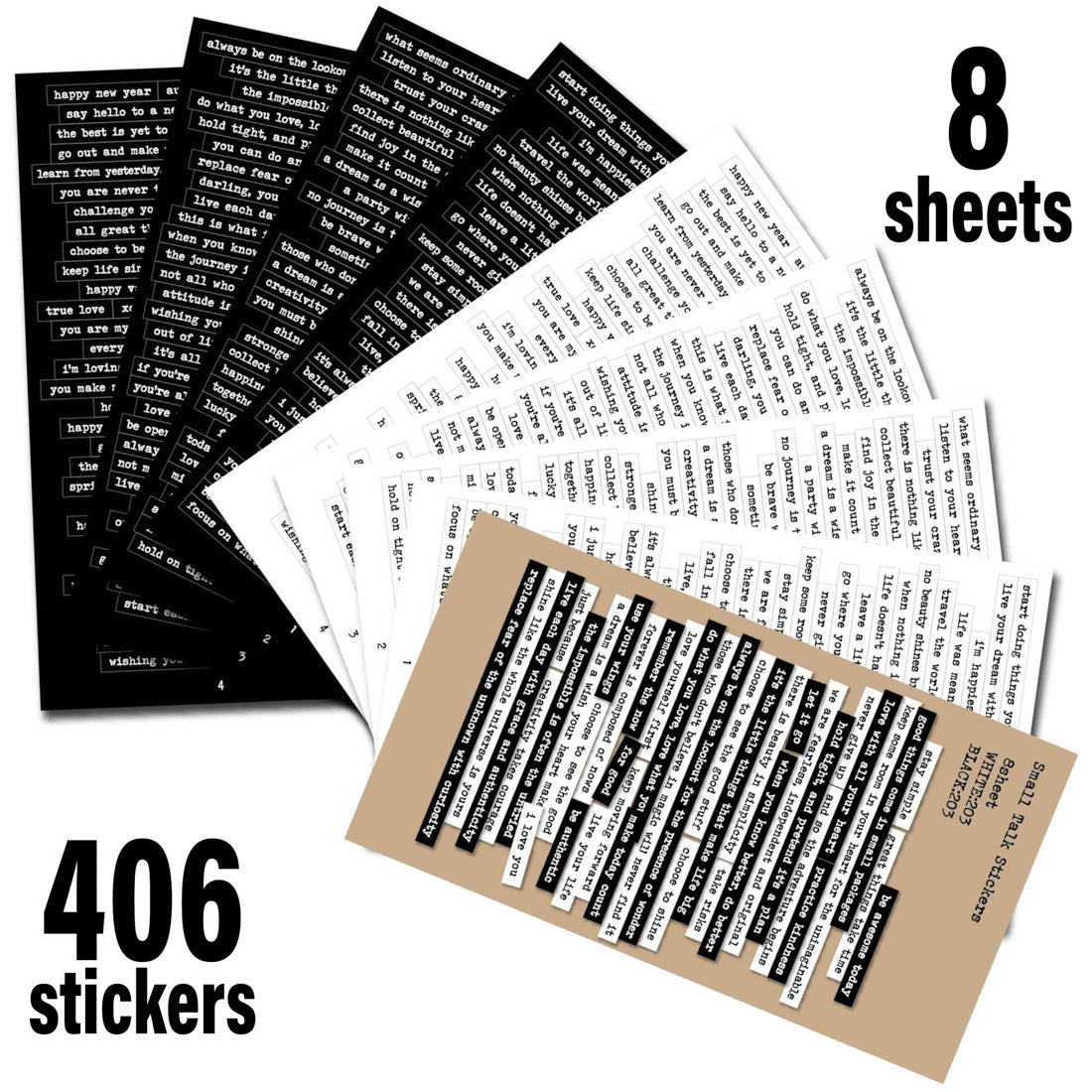406pcs Empowering Quote Stickers - Motivational & Positive Phrases for Scrapbooking, Perfect for Journals, Planners, and DIY Art Crafts - Enhance Your Vintage Album & Creative Projects