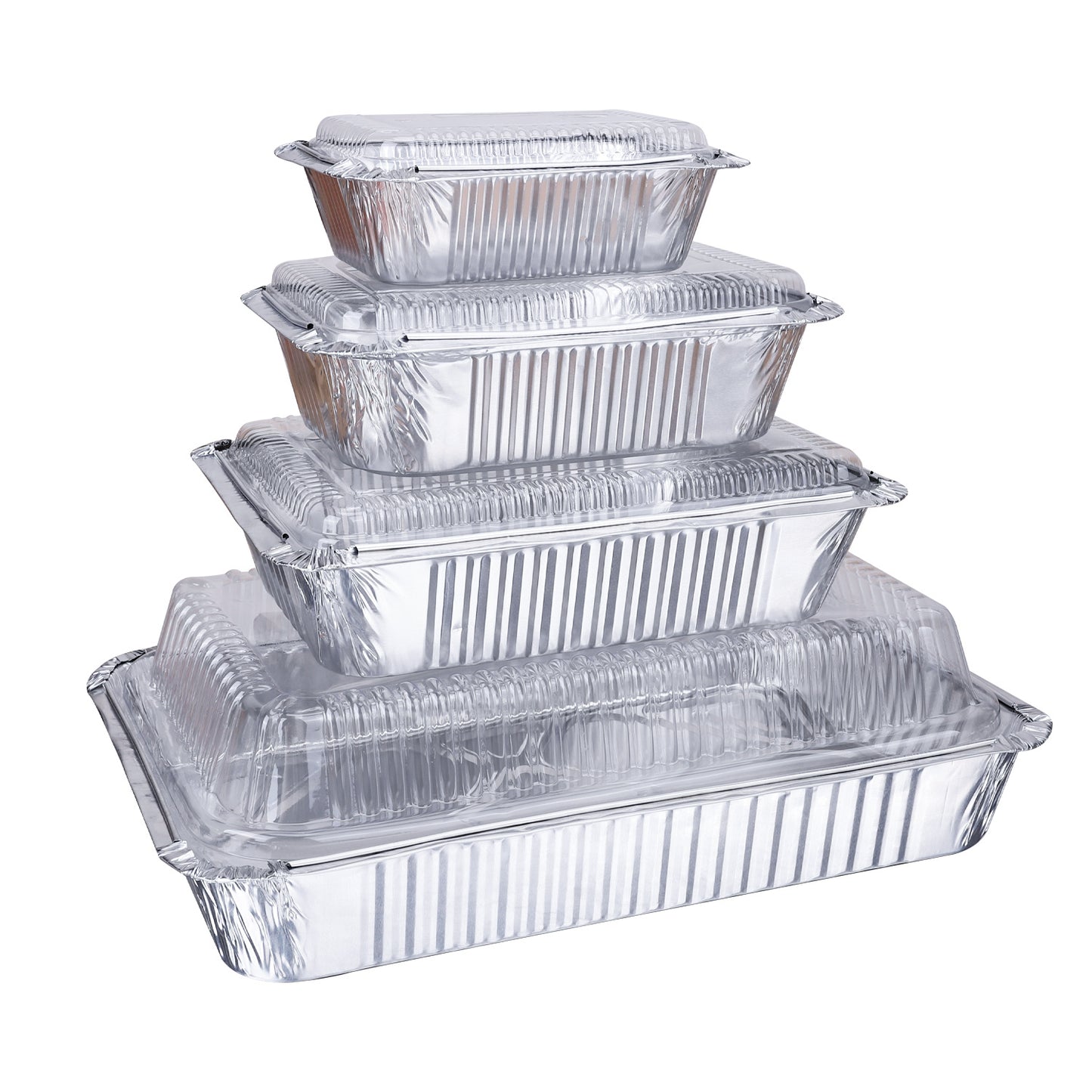 Heavy-Duty Disposable Aluminum Foil Pans with Clear Lids - Airtight, Recyclable Food Storage Containers for Cooking, Baking, Meal Prep, and Takeout - Ideal for Holidays like Christmas and New Year