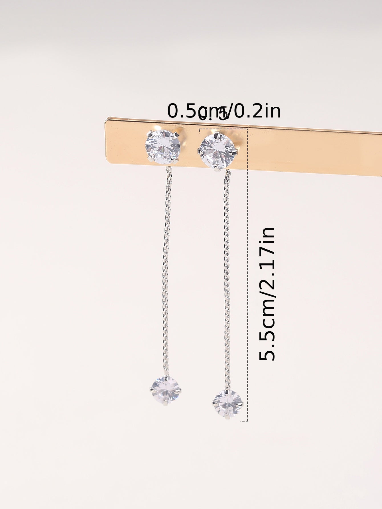 Elegant Drop Earrings Inlaid Shiny Zircon Pendant Minimalist Earrings For Women