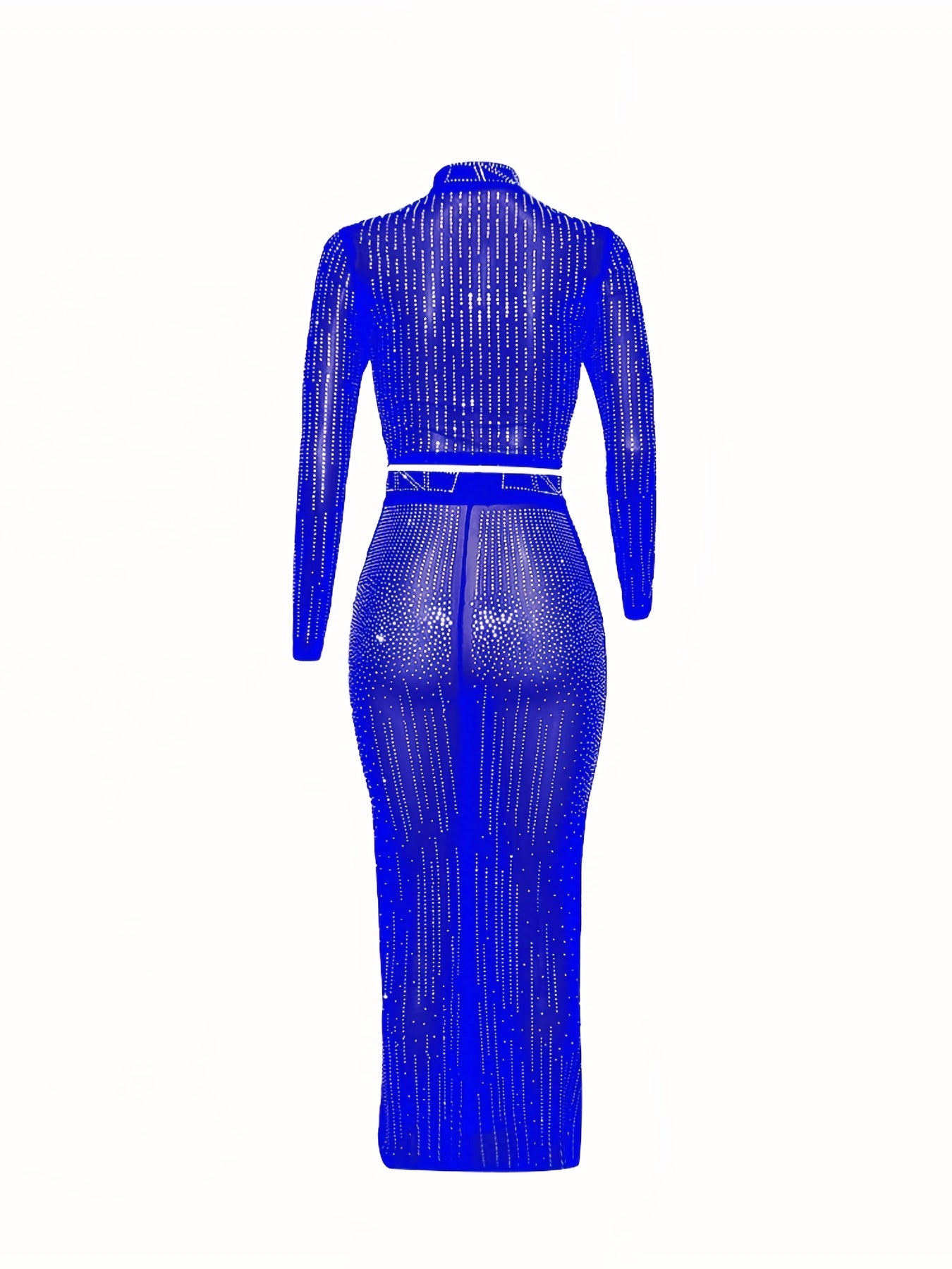 Party Dress Elegant Sexy Rhinestone Skirt Suit Women
