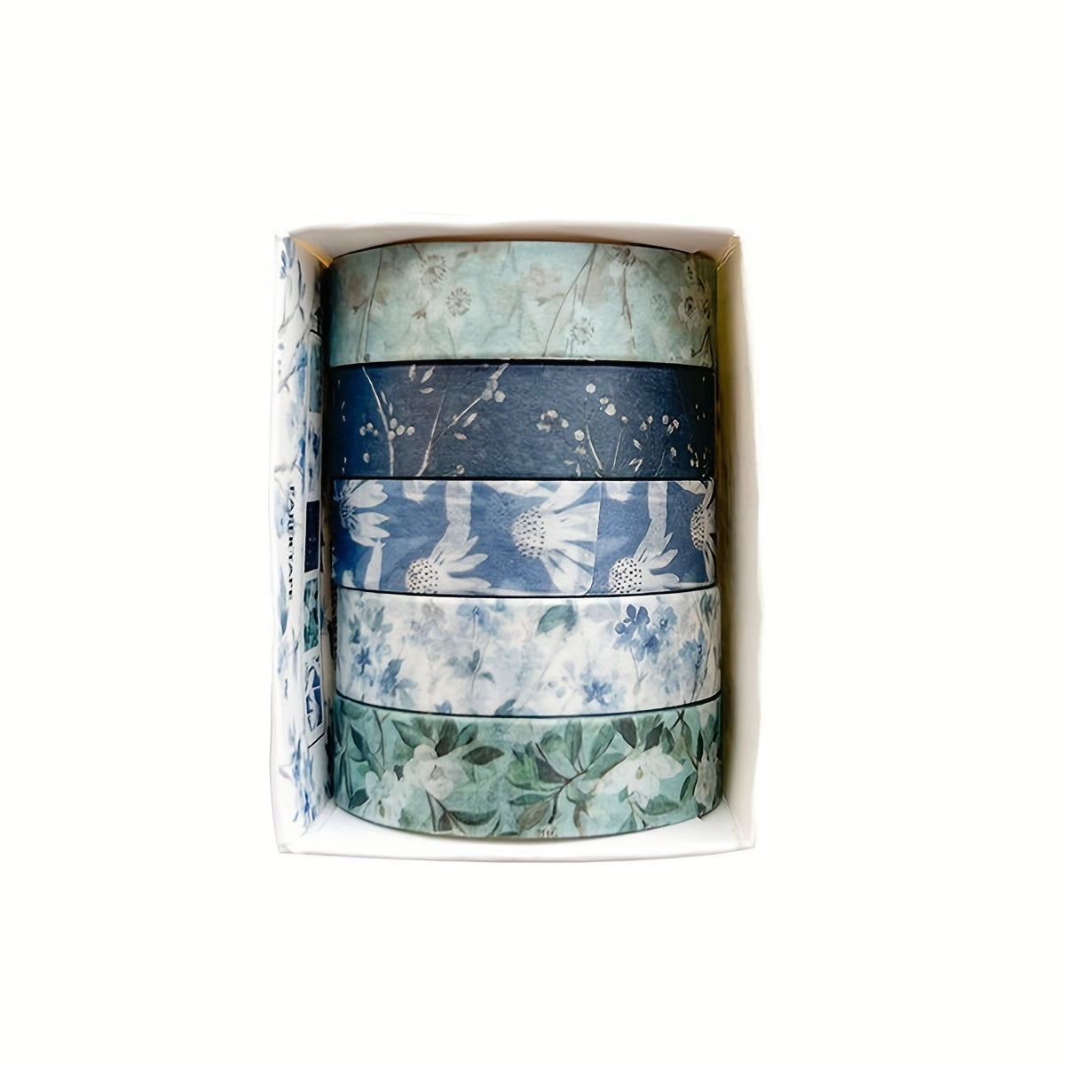 5 Rolls of Washi Tape Flower Series Tear-Off Traceless Decorative Sticker Tape Suitable for Diaries, Photo Albums, Schedules and Party Decorations