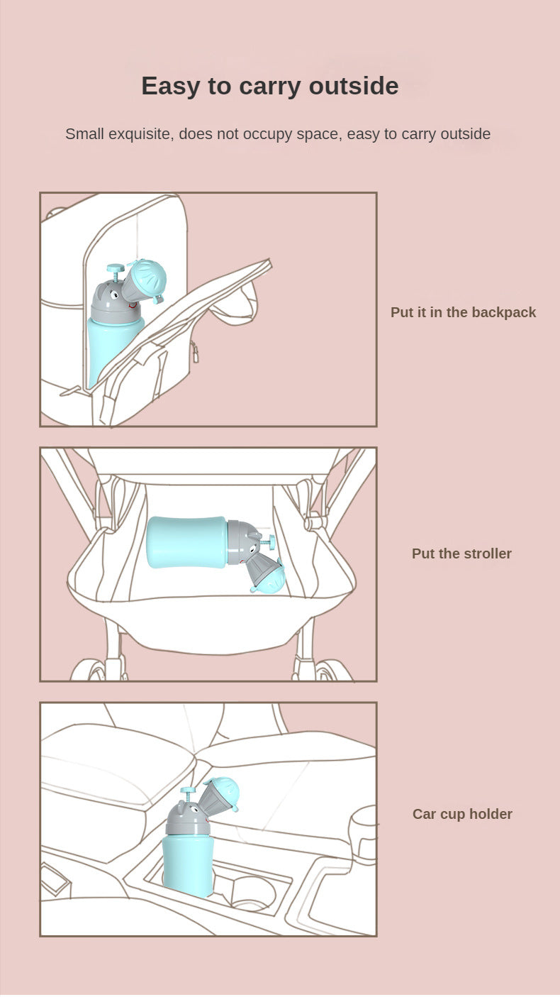 Portable Potty for Toddlers - Leak-Proof Travel Potty with Easy-Clean Design, Compact & Lightweight for Home, Travel, Camping, Daycare - Potty Training Toilet (Pink/Blue) - Ideal for Ages 2, Potty Training Toilet, Playful Des