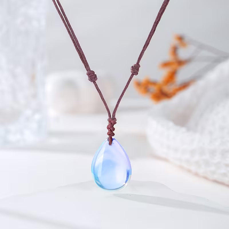 Natural Stone Hand-woven Drop Pendant Necklace