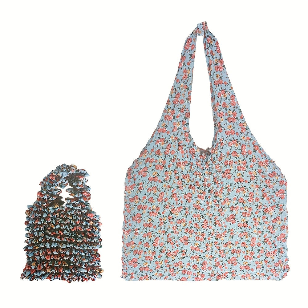 Women's Extra Large Foldable Shopping Tote Bag - Solid Color, Fabric with Polyester Lining - Hand Wash or Dry Clean | Fixed Shoulder Straps | Retractable Design