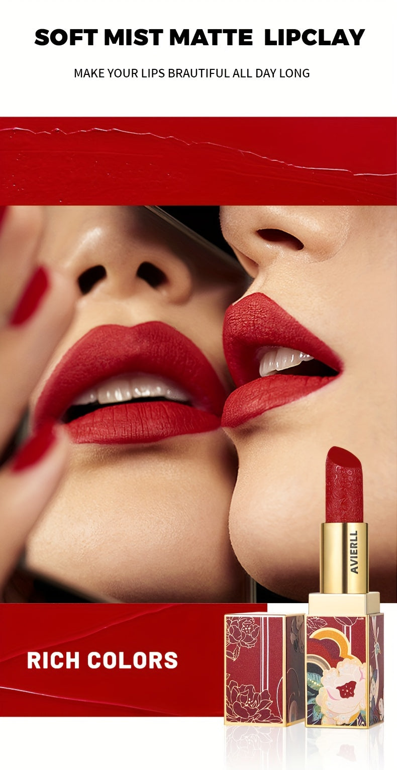 Exquisite Matte Velvet Lipstick Set - Moisturizing, Non-Sticky, Smudge-Proof, Waterproof, Lipstick - Perfect Festival Gift For Women - Chinese Traditional Printed Valentine's Day Gifts, Lunar New Year Gifts