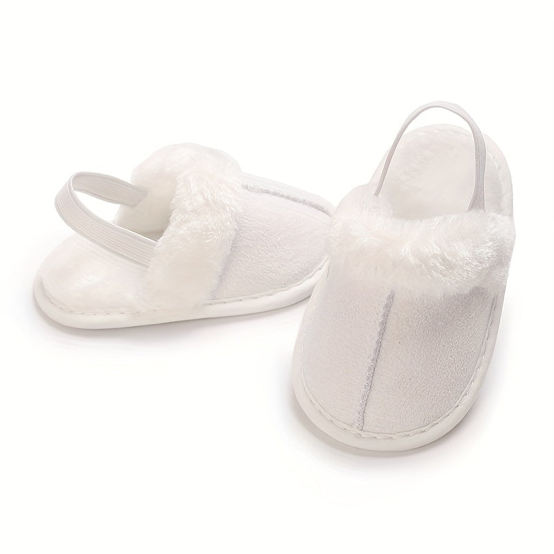 Cozy Plush Baby Girl Slippers - Soft, Non-Slip Sole for Indoor Comfort | Cute & Warm for 0-1 Year Olds | Perfect for Spring/Fall, Leisure Style, Spring/Autumn