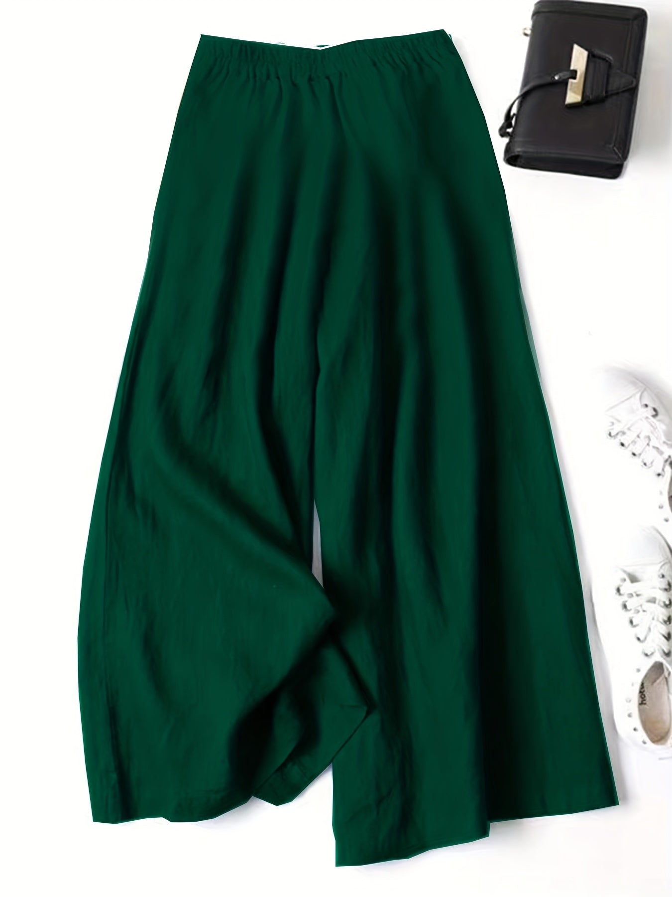 Linen Wide-Leg Ankle Pants, Breathable Thin Loose Linen Skirt Pants, Ethnic Style Vintage Trousers