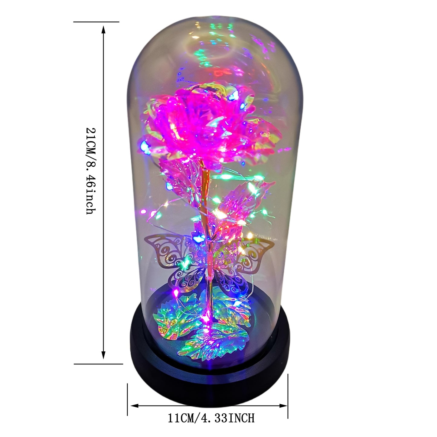 1pc Exquisite Hollow Butterfly LED Rose Cover - Illuminated, Decorative, and Romantic Gift for Valentines Day, Mothers Day, Wedding, Back-to-School, Holiday, Party, Mom, and Scene Layout Occasions
