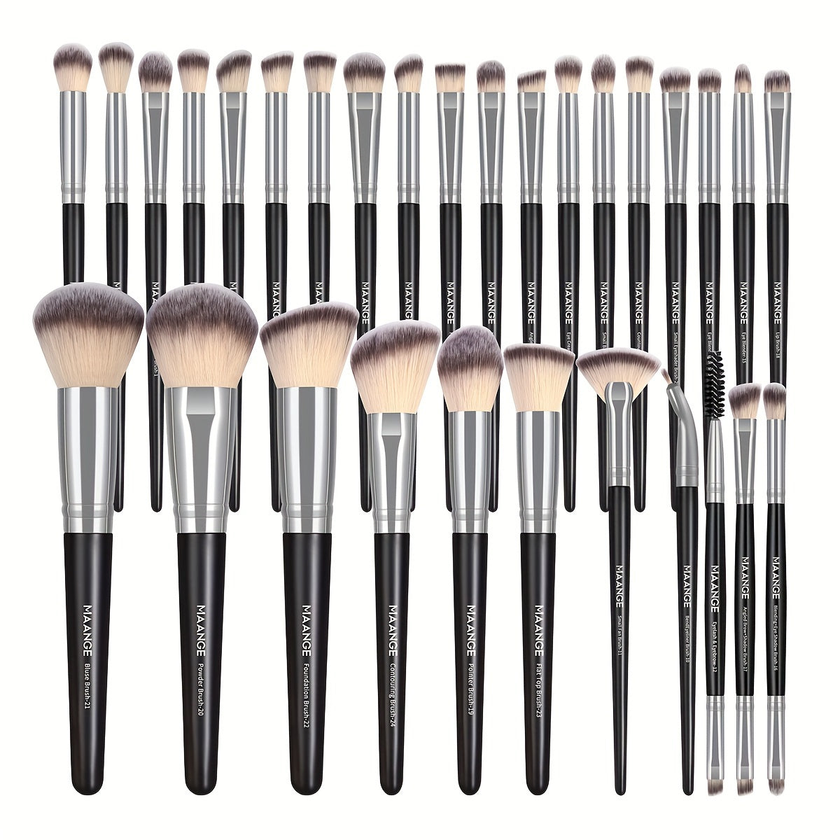 MAANGE 30pcs Professional Makeup Brush Set Foundation Brush Blush Brush Loose Powder Brush Eyeshadow Brush Complete Makeup Tool Set Suitable for Beginners and Professional Makeup Artists Portable Gift Set for Beginners Basic