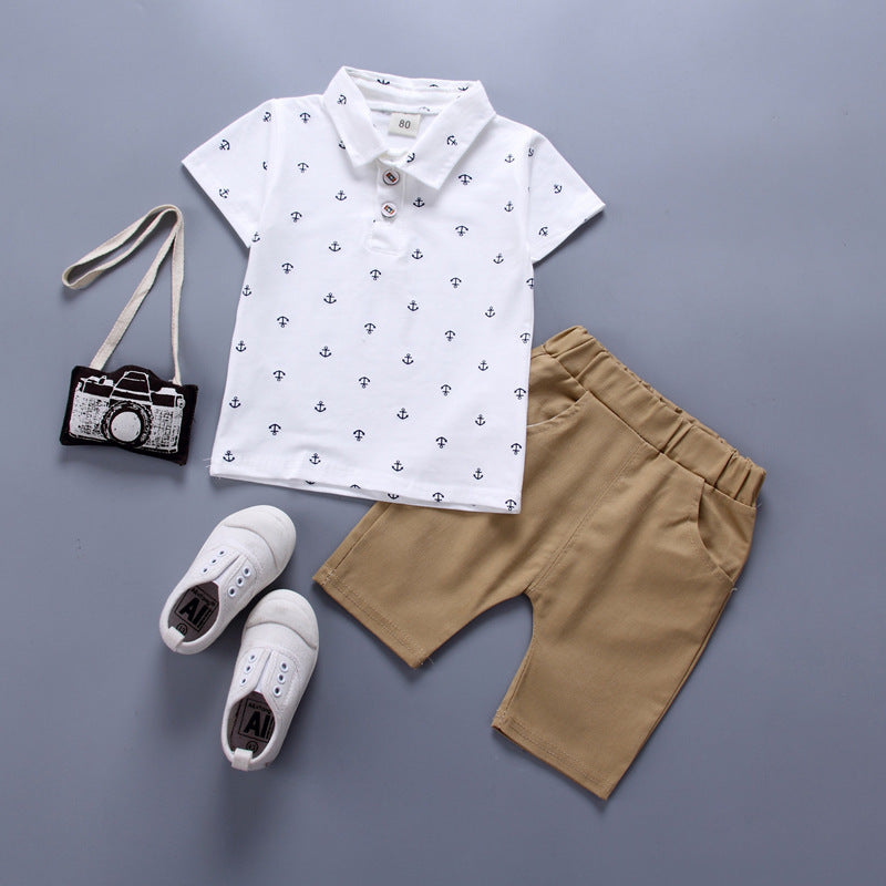Boys' Summer Short Sleeve Set, New  Breathable Two-Piece Outfit for Toddlers, Perfect for Outdoor
