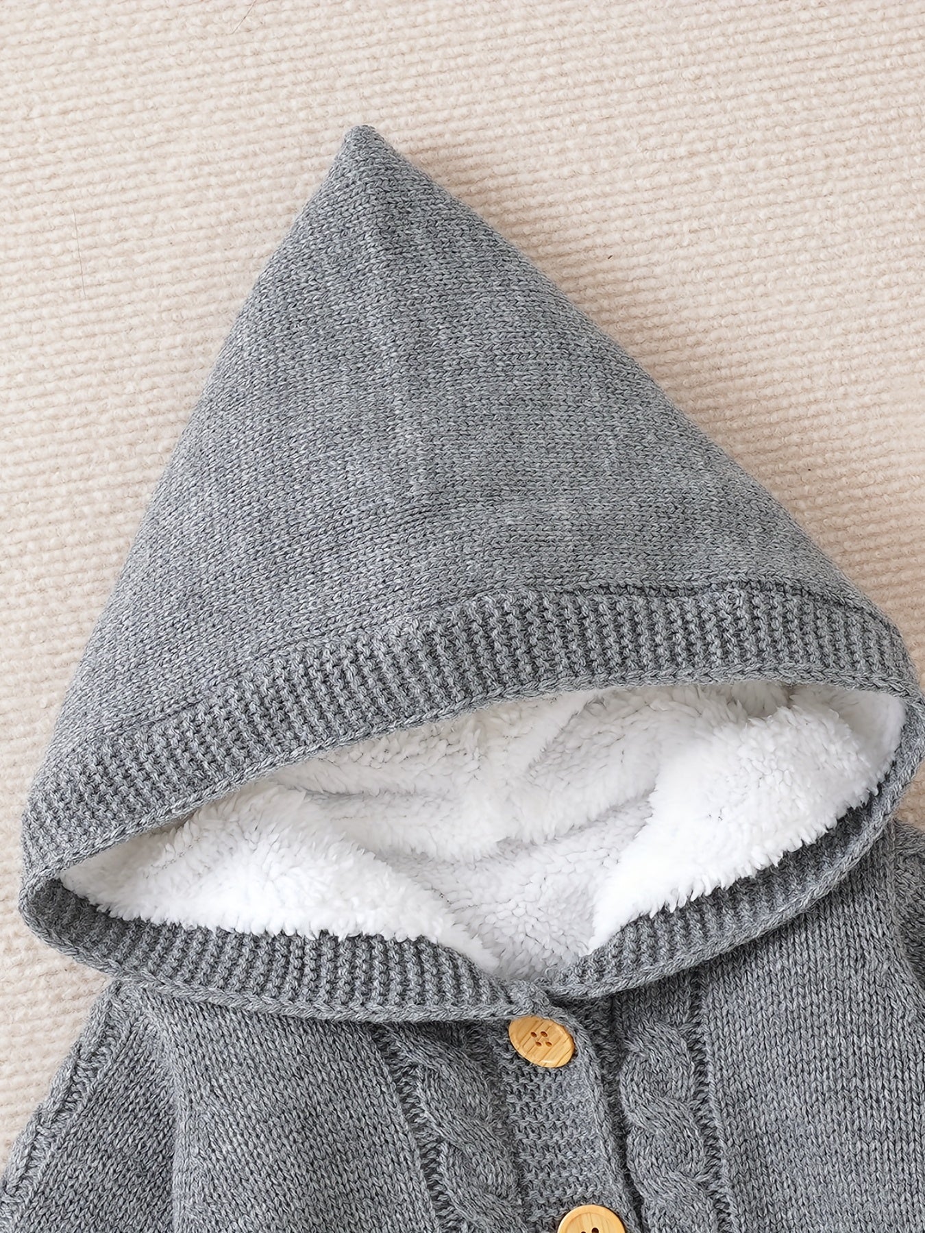 [Knit | Jumpsuit] Long Sleeve Hooded Newborn Boys And Girls Knitted Jumpsuit With Pants