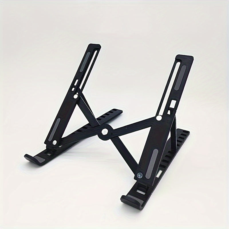 [Ergonomic Laptop Stand] Foldable Adjustable Laptop Stand - 21.5"x28" Desktop Cooling Base, Ergonomic Height Adjustment, Lightweight & Space-Saving Design, Anti-Slip Rubber Pads for Computers & Phones, White/Black, Perfect Gi