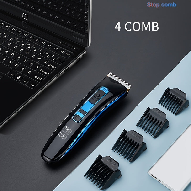 Rechargeable Professional Hair Clippers for Men - Includes LED Display and Grooming Kit - Perfect Father's Day Gift