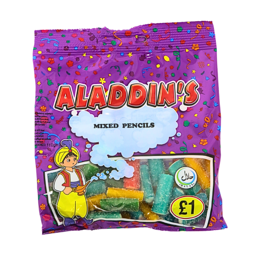 Aladdins Fizzy Assorted Pencils 110g (BBD Feb 26) (D)