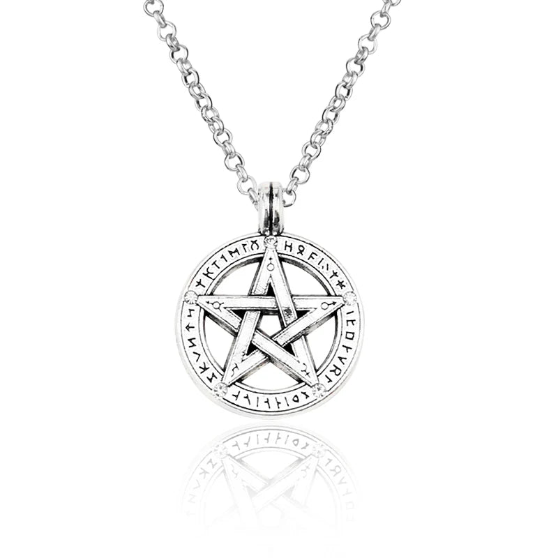 Supernatural Dean Leather Rope Coppery Pendant Chain Necklace for Women Men Winchester Jensen Ackles Amulet Vintage Jewelry Goth
