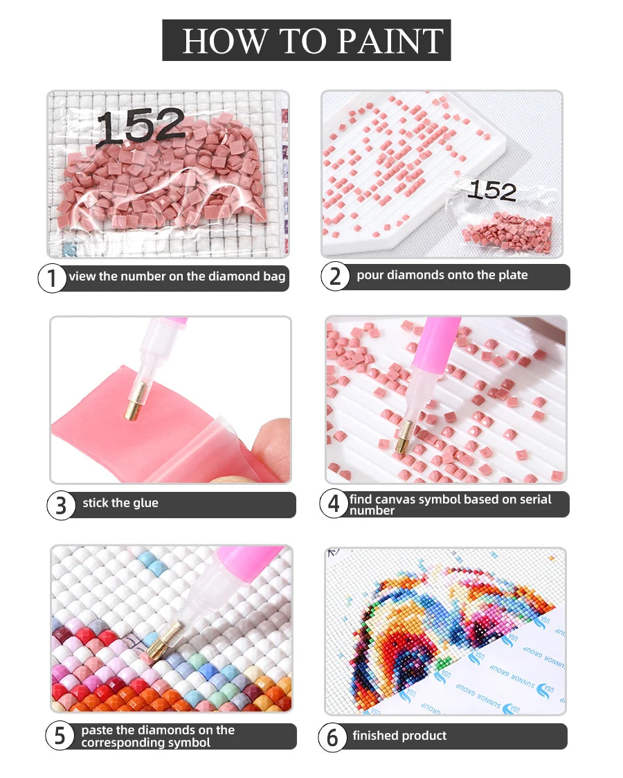 5D Diamond art Anime Character Embroidery Mosaic DIY Full Square Round Drill Fairy Moon Flower Imitation Diamond Cross-Stitch