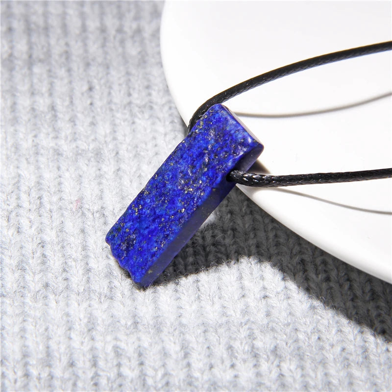 Natural raw minerals lucky Reiki Healing crystal quartz stone necklace jewelry Pendulum natural tigereye lazuli Citrin necklace