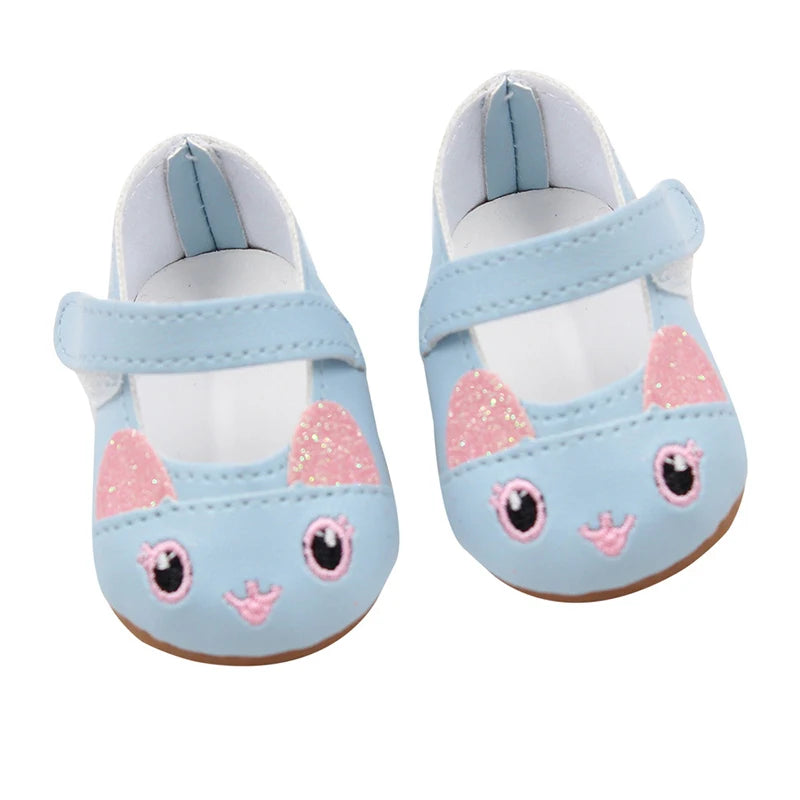 7cm Sequins Doll Shoes Cute Flower Star Panda Shoes For 18inch American Doll,1/3 BJD 43cm Baby Newborn Girl Dolls Toy Gift