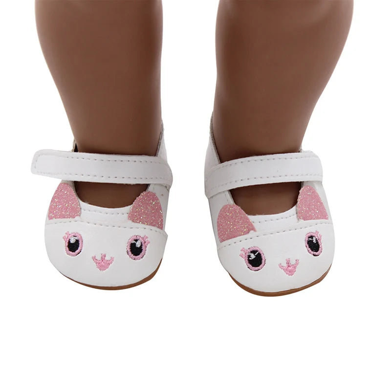 7cm Sequins Doll Shoes Cute Flower Star Panda Shoes For 18inch American Doll,1/3 BJD 43cm Baby Newborn Girl Dolls Toy Gift