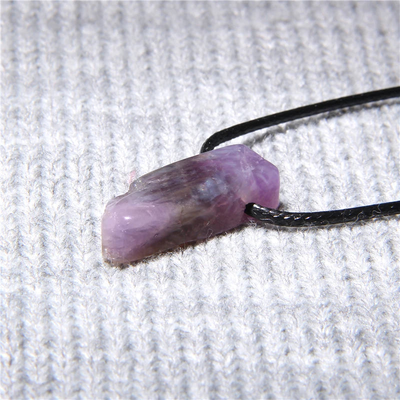Natural raw minerals lucky Reiki Healing crystal quartz stone necklace jewelry Pendulum natural tigereye lazuli Citrin necklace