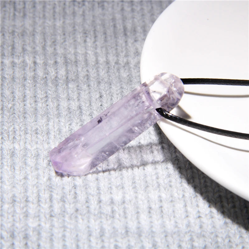 Natural raw minerals lucky Reiki Healing crystal quartz stone necklace jewelry Pendulum natural tigereye lazuli Citrin necklace