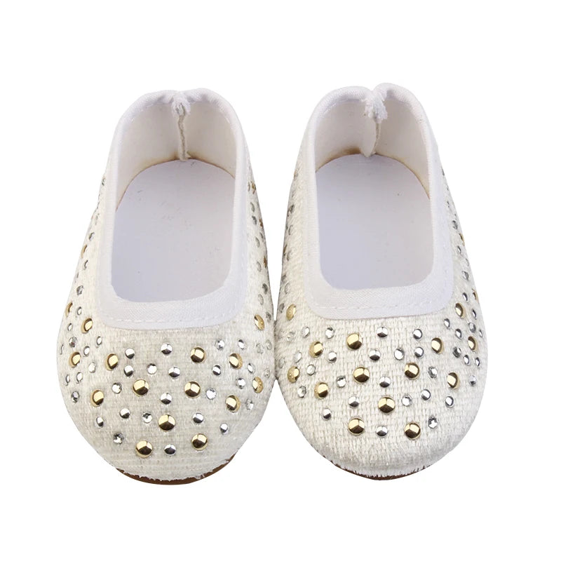 7cm Sequins Doll Shoes Cute Flower Star Panda Shoes For 18inch American Doll,1/3 BJD 43cm Baby Newborn Girl Dolls Toy Gift