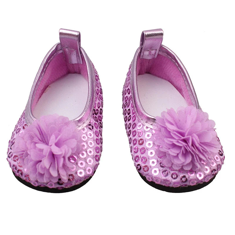 7cm Sequins Doll Shoes Cute Flower Star Panda Shoes For 18inch American Doll,1/3 BJD 43cm Baby Newborn Girl Dolls Toy Gift