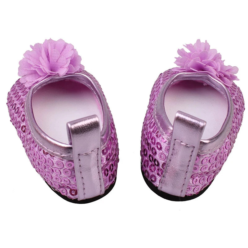 7cm Sequins Doll Shoes Cute Flower Star Panda Shoes For 18inch American Doll,1/3 BJD 43cm Baby Newborn Girl Dolls Toy Gift