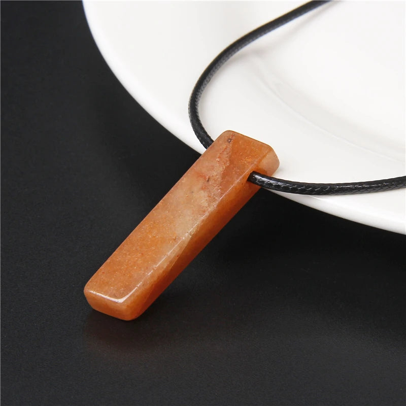 Natural raw minerals lucky Reiki Healing crystal quartz stone necklace jewelry Pendulum natural tigereye lazuli Citrin necklace