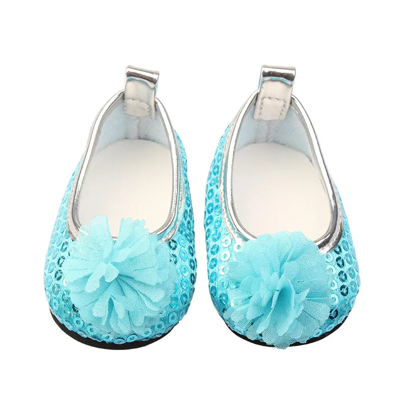 7cm Sequins Doll Shoes Cute Flower Star Panda Shoes For 18inch American Doll,1/3 BJD 43cm Baby Newborn Girl Dolls Toy Gift