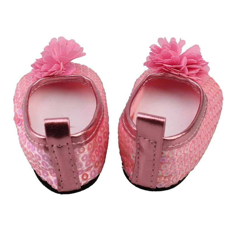 7cm Sequins Doll Shoes Cute Flower Star Panda Shoes For 18inch American Doll,1/3 BJD 43cm Baby Newborn Girl Dolls Toy Gift