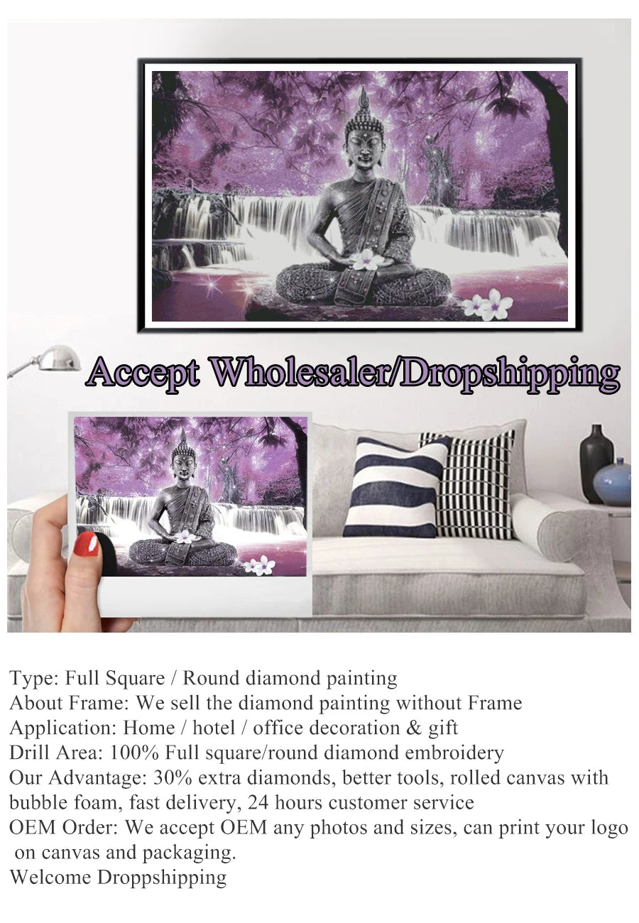 5D Diamond art Anime Character Embroidery Mosaic DIY Full Square Round Drill Fairy Moon Flower Imitation Diamond Cross-Stitch