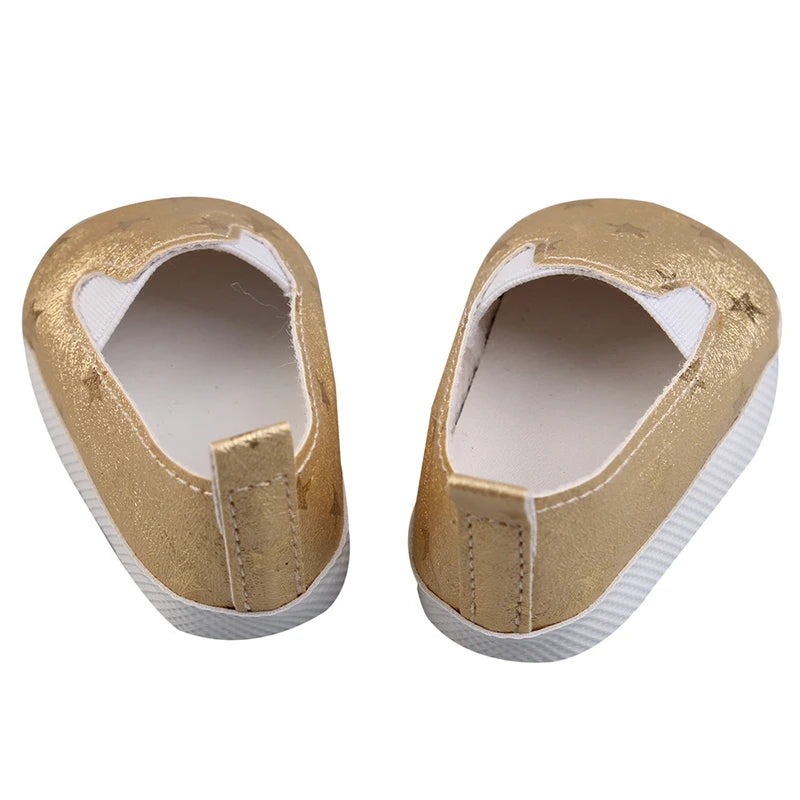 7cm Sequins Doll Shoes Cute Flower Star Panda Shoes For 18inch American Doll,1/3 BJD 43cm Baby Newborn Girl Dolls Toy Gift