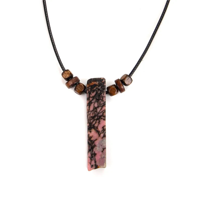 Natural raw minerals lucky Reiki Healing crystal quartz stone necklace jewelry Pendulum natural tigereye lazuli Citrin necklace