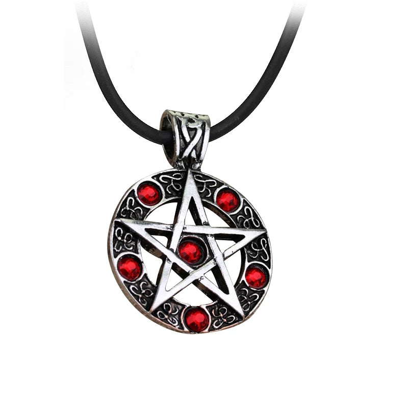 Supernatural Dean Leather Rope Coppery Pendant Chain Necklace for Women Men Winchester Jensen Ackles Amulet Vintage Jewelry Goth
