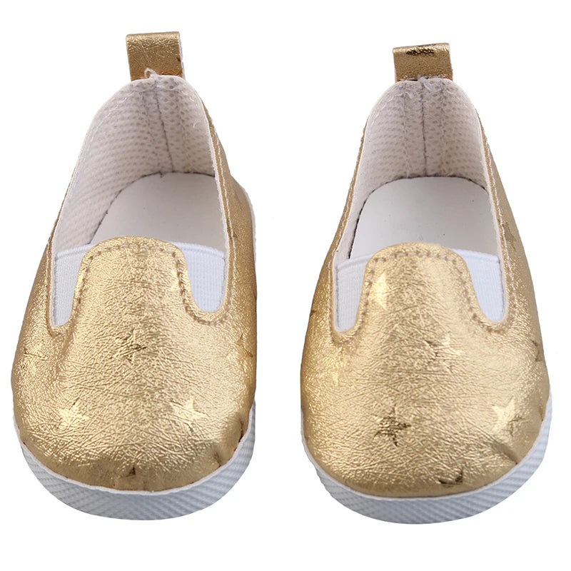 7cm Sequins Doll Shoes Cute Flower Star Panda Shoes For 18inch American Doll,1/3 BJD 43cm Baby Newborn Girl Dolls Toy Gift