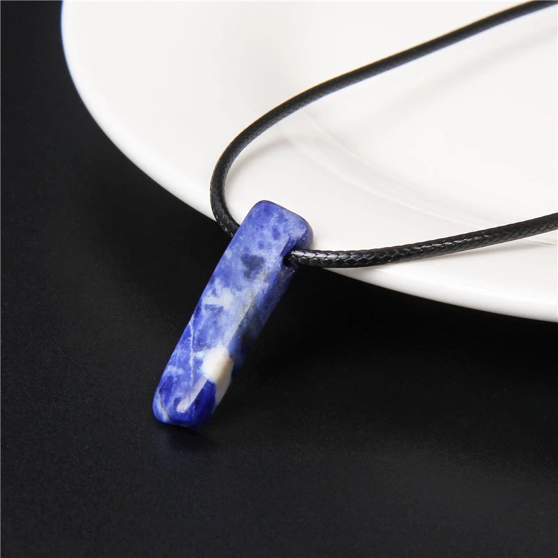 Natural raw minerals lucky Reiki Healing crystal quartz stone necklace jewelry Pendulum natural tigereye lazuli Citrin necklace