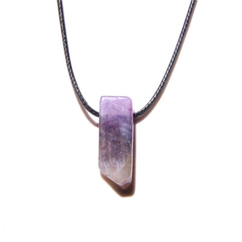 Natural raw minerals lucky Reiki Healing crystal quartz stone necklace jewelry Pendulum natural tigereye lazuli Citrin necklace
