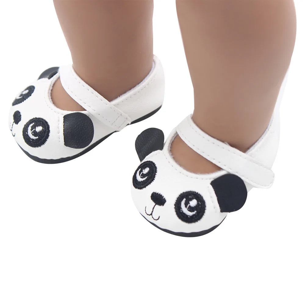 7cm Sequins Doll Shoes Cute Flower Star Panda Shoes For 18inch American Doll,1/3 BJD 43cm Baby Newborn Girl Dolls Toy Gift