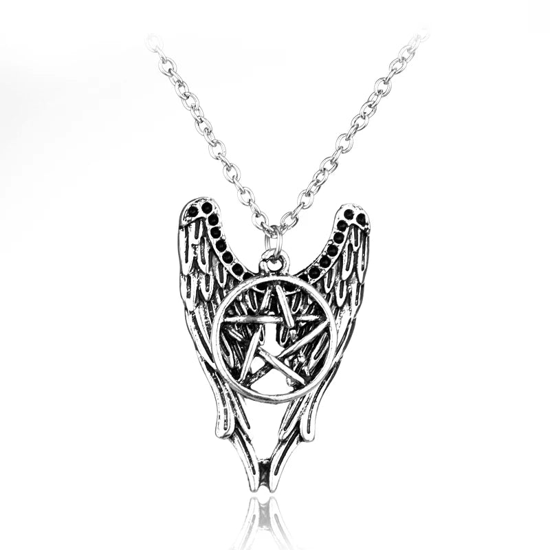 Supernatural Dean Leather Rope Coppery Pendant Chain Necklace for Women Men Winchester Jensen Ackles Amulet Vintage Jewelry Goth