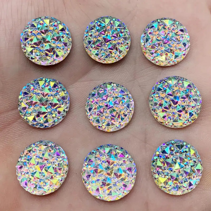 8mm&10mm&12mm&14mm&16mm&18mm&20mm&25mm&30mm AB Resin Flatback Rhinestones Round Crystal Stones  Strass for DIY Crafts