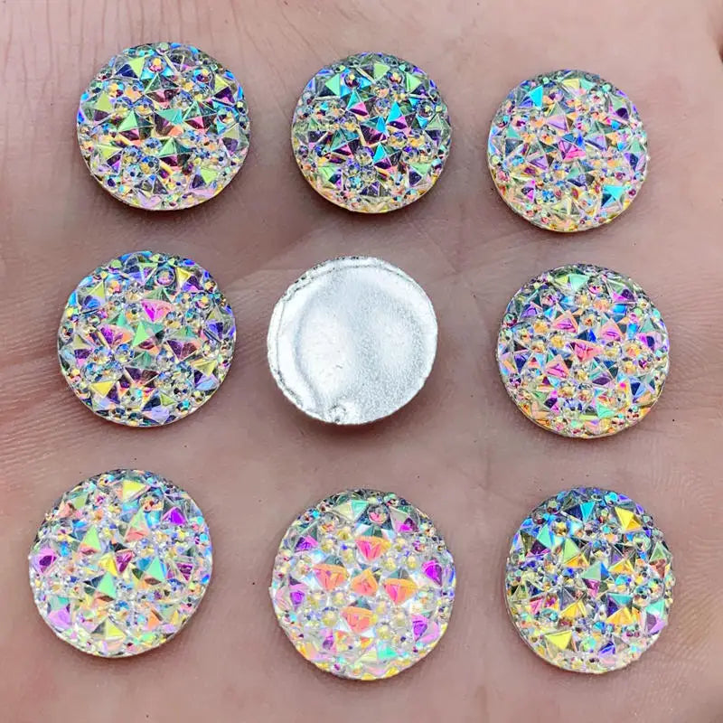 8mm&10mm&12mm&14mm&16mm&18mm&20mm&25mm&30mm AB Resin Flatback Rhinestones Round Crystal Stones  Strass for DIY Crafts