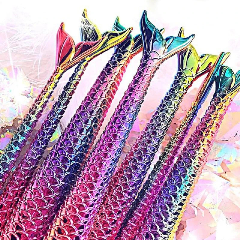 10PCS Mermaid Shape Makeup Brush Fish Scale Foundation Powder Eyeshadow Unicorn Makeup Brushes Contour Blending Cosmetic Brushes