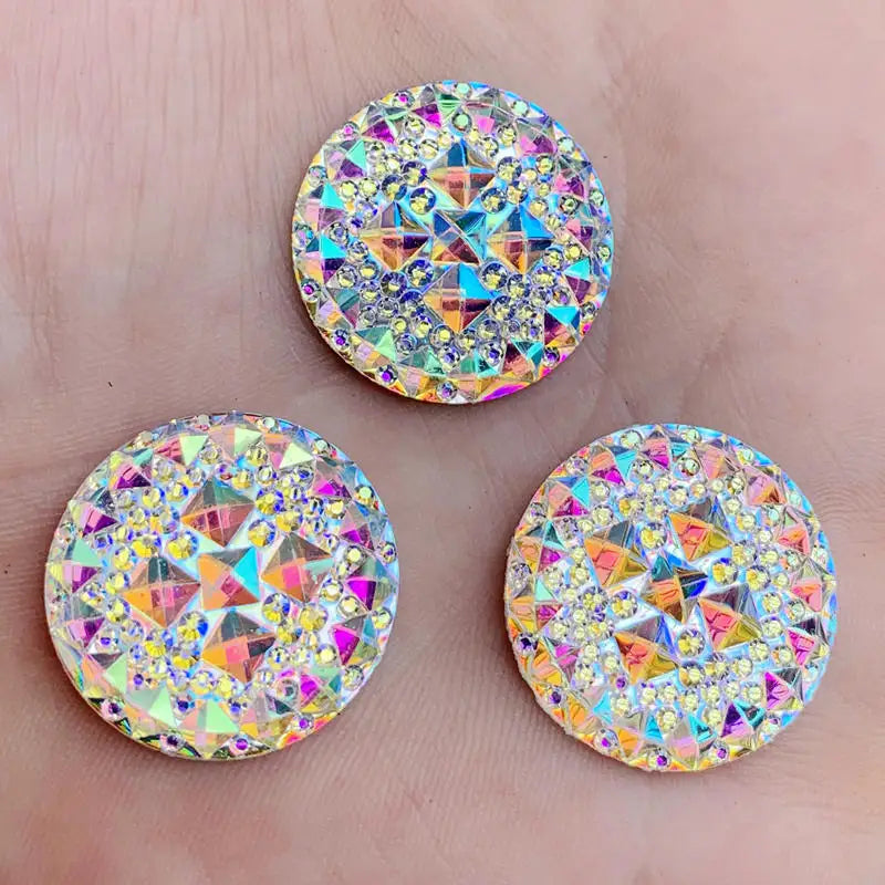 8mm&10mm&12mm&14mm&16mm&18mm&20mm&25mm&30mm AB Resin Flatback Rhinestones Round Crystal Stones  Strass for DIY Crafts