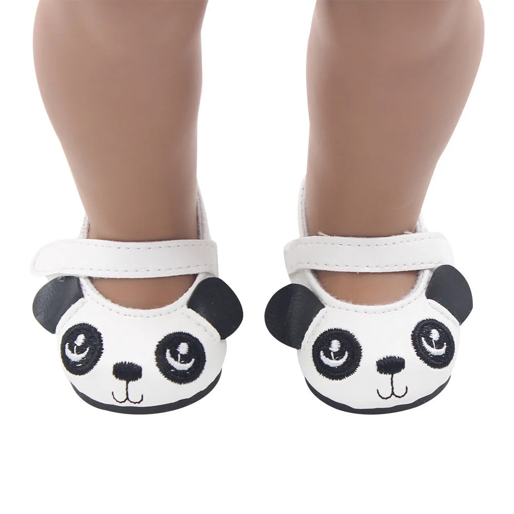 7cm Sequins Doll Shoes Cute Flower Star Panda Shoes For 18inch American Doll,1/3 BJD 43cm Baby Newborn Girl Dolls Toy Gift