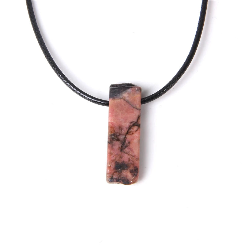Natural raw minerals lucky Reiki Healing crystal quartz stone necklace jewelry Pendulum natural tigereye lazuli Citrin necklace