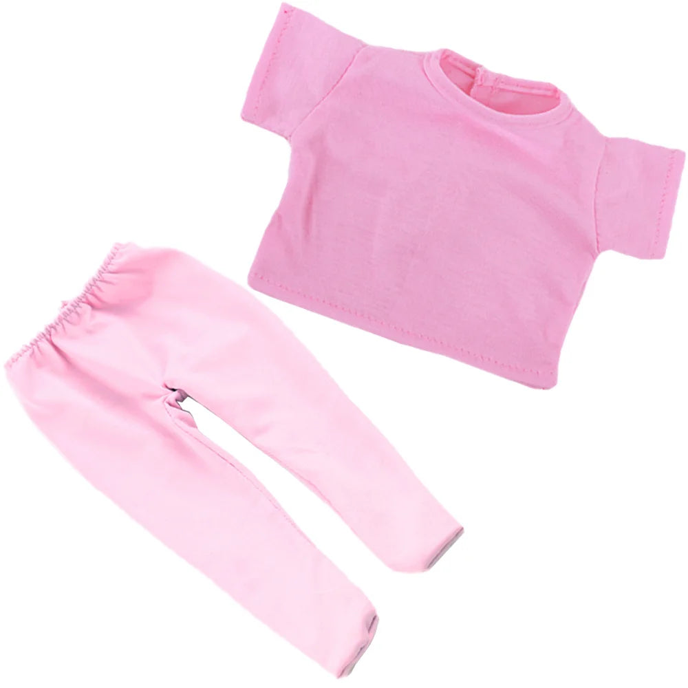 Pink Doll Clothes Pajamas Sleeping Bag/Shoes/Suitcase For 18Inch American Doll Girls 43Cm Reborn Baby Dolls Accessories Kids Toy