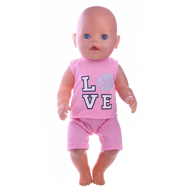 Pink Doll Clothes Pajamas Sleeping Bag/Shoes/Suitcase For 18Inch American Doll Girls 43Cm Reborn Baby Dolls Accessories Kids Toy