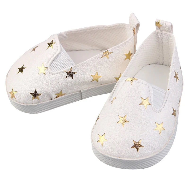 7cm Sequins Doll Shoes Cute Flower Star Panda Shoes For 18inch American Doll,1/3 BJD 43cm Baby Newborn Girl Dolls Toy Gift